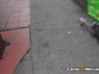 CARNE DEL MERCADO - turned on amateur Colombian gets cum in mouth in wild pickup and fuck