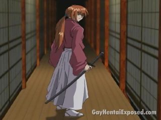 Gut aussehend anime homosexuell spielend die dreckig ninja und kampf mit wenige juveniles